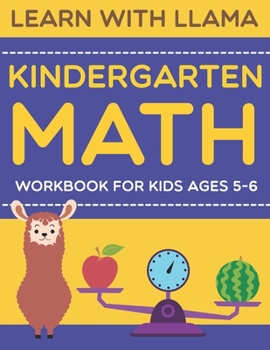 Paperback learn with llama kindergarten math workbook for kids ages 5-6 Book