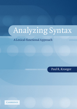 Paperback Analyzing Syntax: A Lexical-Functional Approach Book