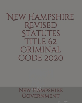 Paperback New Hampshire Revised Statutes Title 62 Criminal Code Book