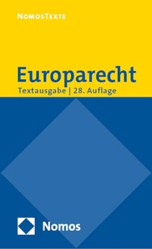 Paperback Europarecht: Textausgabe Mit Einer Einfuhrung Von Prof. Dr. Roland Bieber [German] Book