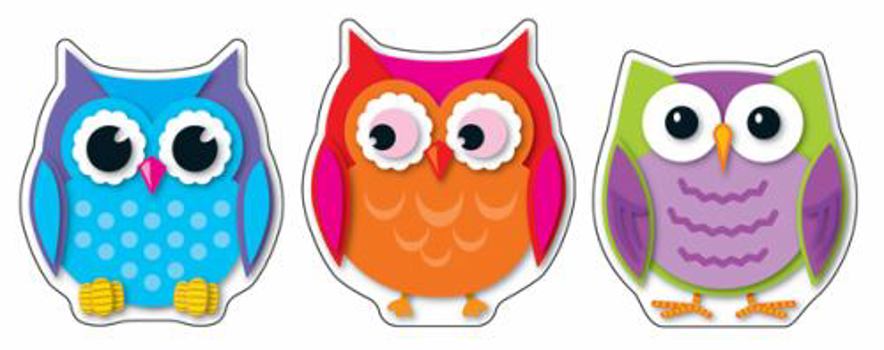 Paperback Colorful Owls Cut-Outs Book