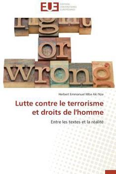Paperback Lutte contre le terrorisme et droits de l'homme [French] Book