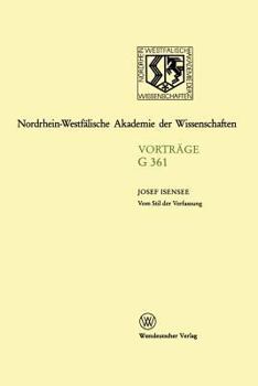 Paperback Vom Stil Der Verfassung [German] Book