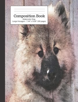 Paperback Composition Book Watercolor Dog - Large Hexagon: Student Exercise Book