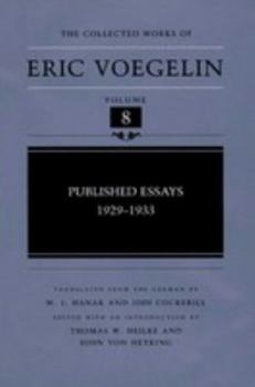 Hardcover Published Essays, 1929-1933 (Cw8) Book
