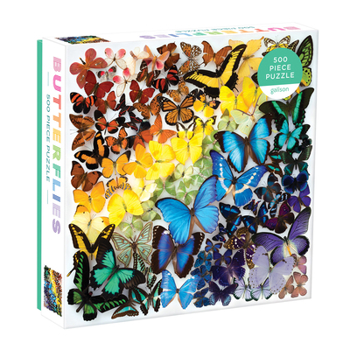 Galison Rainbow Butterflies Puzzle, 500 Pieces, 20”x20” – Features an Array of Butterflies in a Mesmerizing Rainbow of Color – Challenging, Perfect for Family Fun
