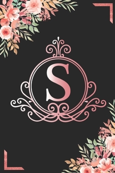 S: Watercolor Flower & Marbel - Motivational and Inspirational Trendy Monogram Initial Letter Women & Girls Coworker Office Funny Notebook Wide Ruled ... Idea in Holidays Birthday Or Anniversary 2020