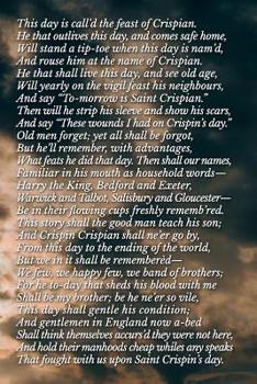 Paperback St Crispin's Day Speech from Henry V by William Shakespeare Journal Book