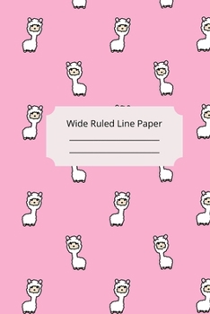 Paperback Baby Alpaca Theme Wide Ruled Line Paper Book