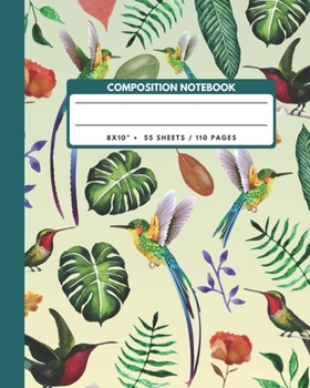 Paperback Composition Notebook: Hummingbirds / Colibri Birds - Animals Exercise Book Journal, Back To School Gifts For Teens Girls Boys Kids Friends S Book