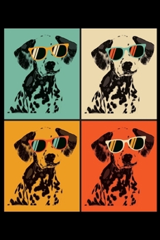Paperback Dalmatian Notebook - Retro Dalmatian With Sunglasses Journal - Dalmatian Diary: Medium College-Ruled Journey Diary, 110 page, Lined, 6x9 (15.2 x 22.9 Book