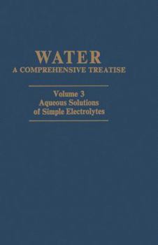 Hardcover Aqueous Solutions of Simple Electrolytes (Water) Book