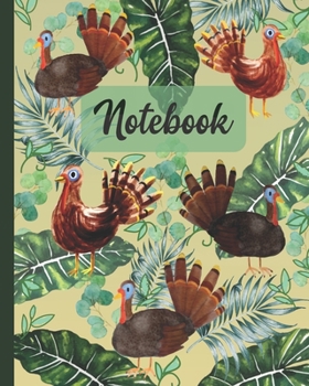 Paperback Notebook: Domestic & Ocellated Turkey - Animals Diary / Notes / Track / Log / Journal, Book Gifts For Women Men Kids Teens Girls Book