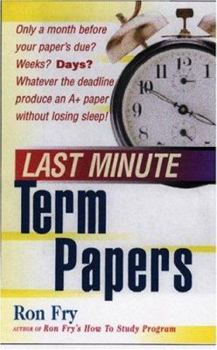 Paperback Last Minute Term Papers Book