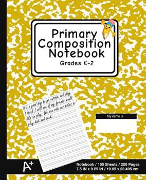 Paperback Primary Composition Notebook: School Marble Yellow - K-2nd Grade Composition Journal Pad, for Alphabet Writing Practice, [back to School Essential] Book