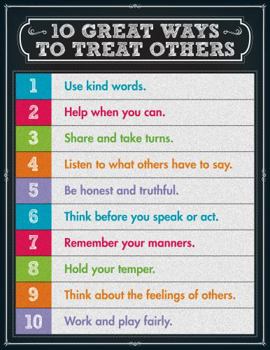 Wall Chart 10 Great Ways to Treat Others Chart Book