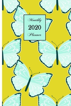 2020 Monthly Planner: Lime & Mint Butterfly 6 x 9 inch 120 Pages Year Months Weeks Calendar, Schedule, and Organizer plus Graph Paper (January 2020 - December 2020)
