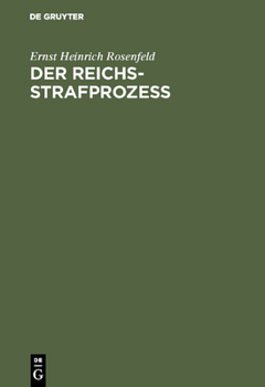 Hardcover Der Reichs-Strafprozeß: Ein Lehrbuch [German] Book