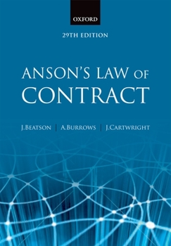 Paperback Anson's Law of Contract Book