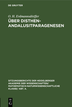 Hardcover Über Disthen-Andalusitparagenesen [German] Book