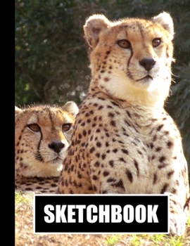 Paperback Sketchbook: Cheetahs Cover Design - White Paper - 120 Blank Unlined Pages - 8.5" X 11" - Matte Finished Soft Cover Book