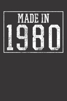 Paperback Notebook: Birthday 1980 Year Party Celebrant Vintage Dot Grid 6x9 120 Pages Book