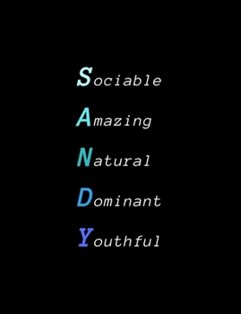 Sandy: Inspiring composition notebook gift for boy, son or man - Name personalised present - Elegant wide ruled paper - Stand