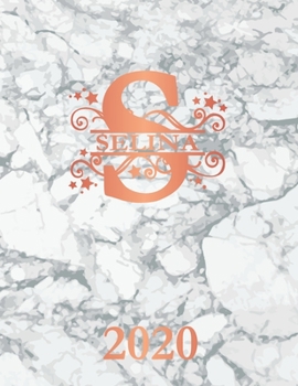 Paperback Selina: 2020. Personalized Name Weekly Planner Diary 2020. Monogram Letter S Notebook Planner. White Marble & Rose Gold Cover. Book