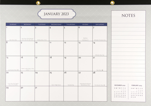 Hardcover 2023 Classic Desk Planner and Wall Calendar (11'' X 17'') Book