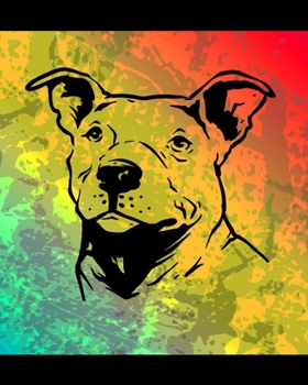 Paperback Pitbull Color Burst Notebook: Dog Lovers Blank Lined Journal Note Pad 8x10 Book