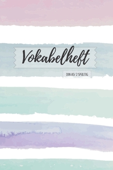 Vokabelheft DIN A5: 2 Spalten liniert Schulheft lila violet blau gestreift abstaktes design in DIN A5 Format mit 70 Seiten fuer Vokabeln und ... latein etc.) (German Edition)