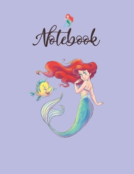 NoteBook: Disney The Little Mermaid Ariel And Flounder Notebook for Girls Teens Kids Journal College Ruled Blank Lined 110 Pages of 8.5x11 The Little Mermaid Secret Diary and Journals