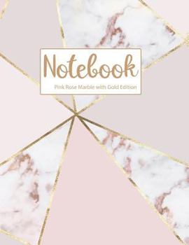 Paperback Notebook Pink Rose Marble with Gold Edition Book