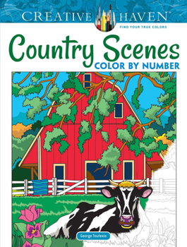 Paperback Creative Haven Country Scenes Color by Number Coloring Book