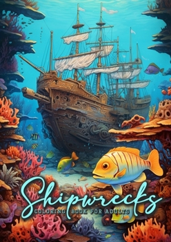 Paperback Shipwrecks Coloring Book for Adults: Ocean Coloring Book Adults Grayscale Sea Life Coloring Book Adults Book