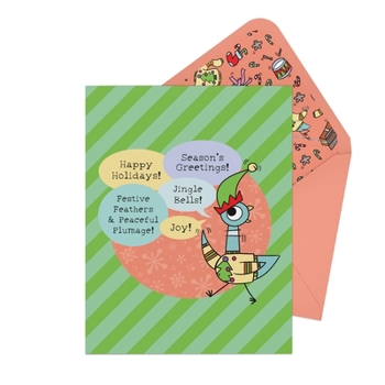 The Pigeon Festive Feathers and Peaceful Plumage! Greeting Card (Mo Willems Holiday Cards)
