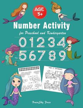 Paperback Number Activity: Numbers Tracing with Mermaids for Preschool and Kindergarten, Ages 3-5, 6-8, 1 to 50 Numbers Exercises, Count and Writ Book