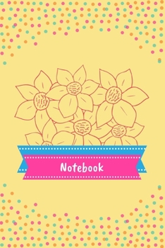 Paperback Notebook: Floral Designed Polka Dot Journal for Kids / Girls 6" x 9" Book