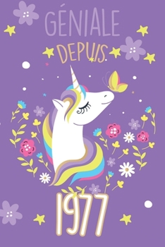 g�niale depuis 1968 avec une belle licorne: Carnet de notes lign� ou un Journal pour les filles, remplir de 110 pages (15 x 23 cm), (couverture souple finition matte, bullet journal, planner, planning