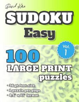 Paperback David Karn Sudoku - Easy Vol 1: 100 Puzzles, Large Print, 36 pt font size, 1 puzzle per page [Large Print] Book
