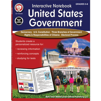 Paperback Interactive Notebook: United States Government Resource Book, Grades 5 - 8 Book