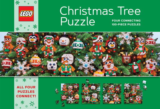 Hardcover Lego Christmas Tree Puzzle: Four Connecting 100-Piece Puzzles Book