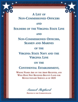 List of Non-Commissioned Officers and Soldiers of the Virginia State Line