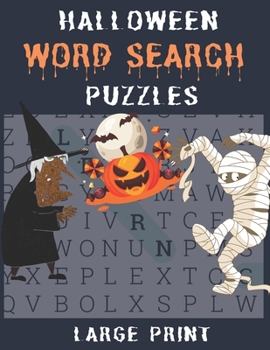 Paperback Halloween Word Search Puzzles: Large Print Scary Word Search Puzzles [Large Print] Book