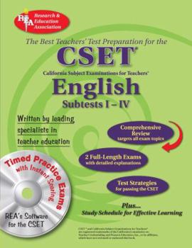 Paperback CSET: English Subtests I-IV: The Best Teachers' Test Preparation [With CDROM] Book