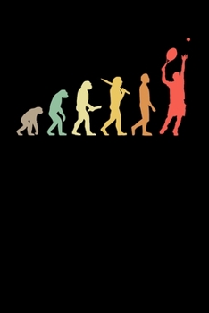 Tennisspieler Notizbuch: A5 Liniert 108 Seiten - Retro Tennis Evolution Notizheft - Geschenk f�r Tennisspieler