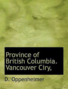 Paperback Province of British Columbia. Vancouver Ciry, Book