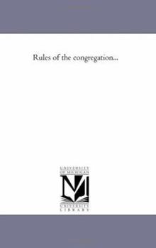 Paperback Rules of the Congregation... Book