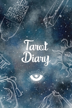 Tarot Diary : Tarot Card Journal for Recording and Interpreting Readings - Star Notebook Matte Blue - 200 Page Fill in - Tarot Card Reading Journal