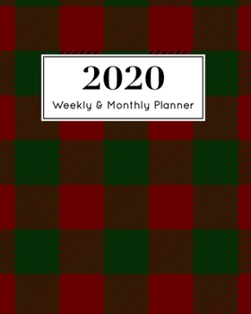 2020 Weekly & Monthly Planner: January 1st - December 31st 2020| Organizer Schedule Journal for 2020 |  Christmas Plaid, Holiday Buffalo Plaid